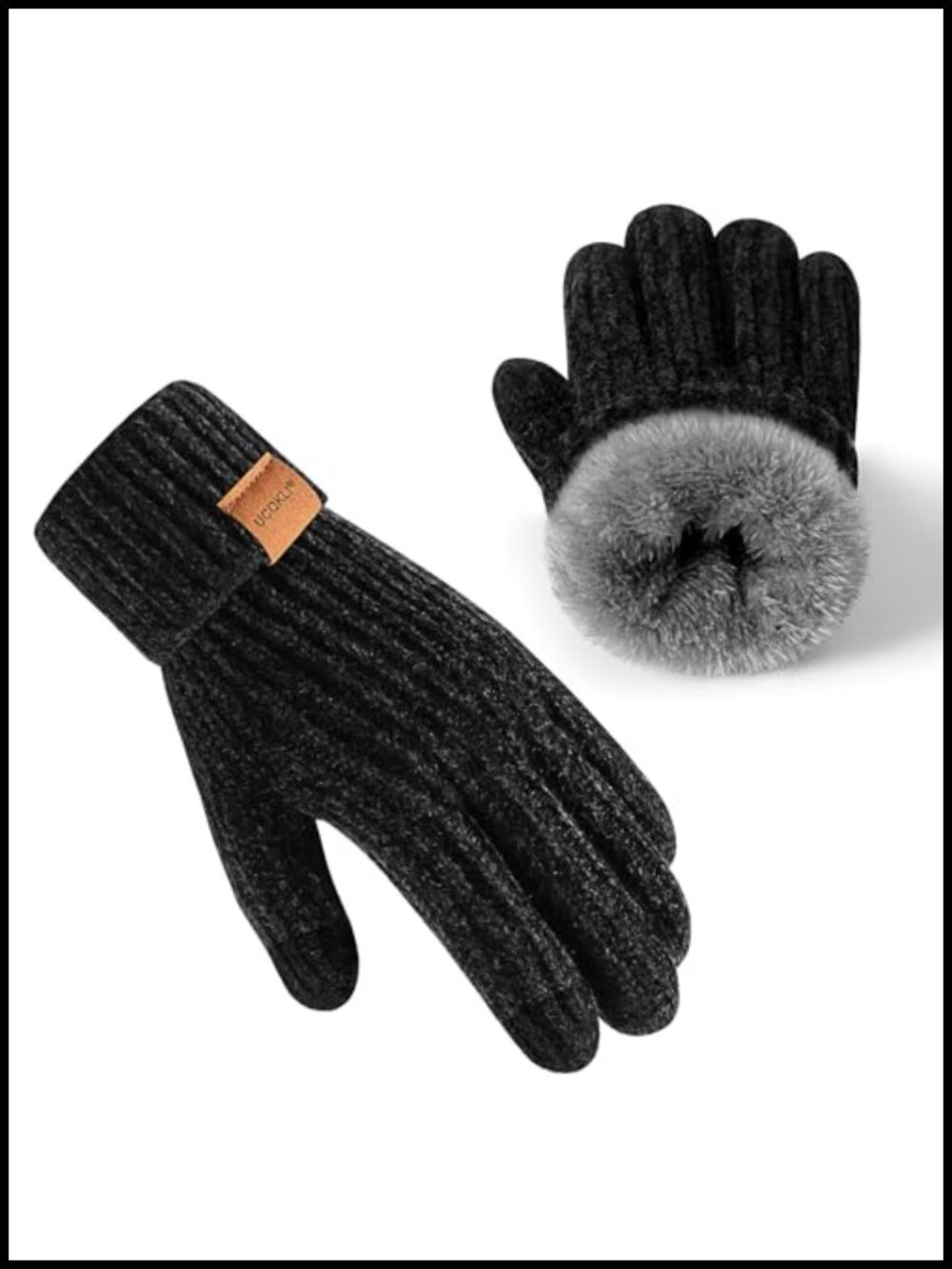 Womens Winter Gloves Chenille Fleece Lined Touchscreen Cold Weather Warm